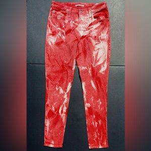 LEVI'S diy men's bleached & tie dye skinny jeans